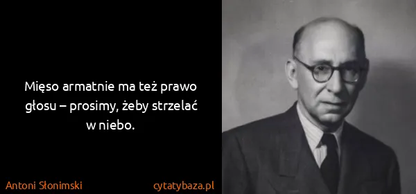 Antoni Słonimski: Mięso armatnie ma też prawo głosu – prosimy, żeby...