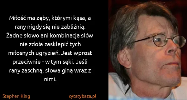 Stephen King: Miłość ma zęby, którymi kąsa, a rany nigdy się nie...