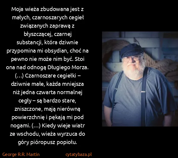 George R.R. Martin: Moja wieża zbudowana jest z małych, czarnoszarych cegieł...