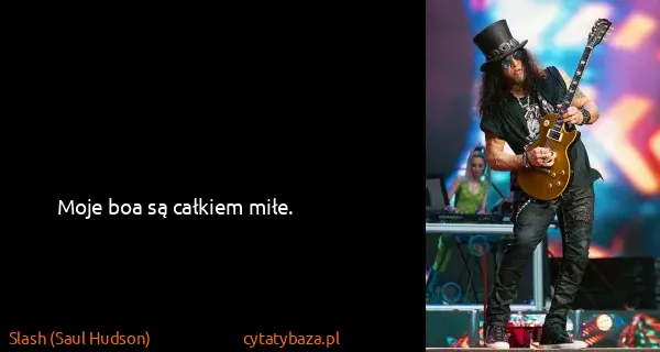 Slash (Saul Hudson): Moje boa są całkiem miłe.