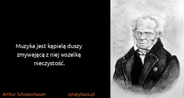 Arthur Schopenhauer: Muzyka jest kąpielą duszy zmywającą z niej wszelką...