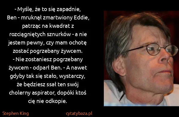 Stephen King: - Myślę, że to się zapadnie, Ben - mruknął zmartwiony...