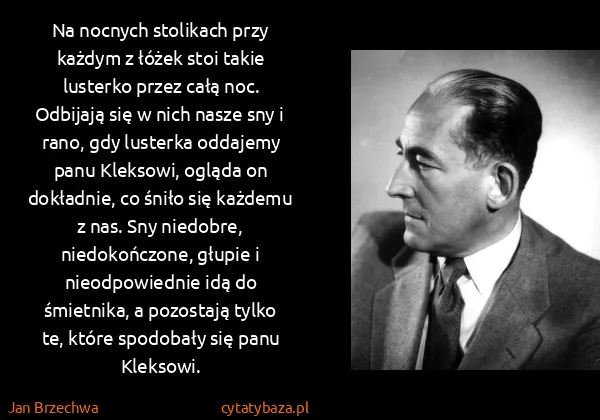 Jan Brzechwa: Na nocnych stolikach przy każdym z łóżek stoi takie...