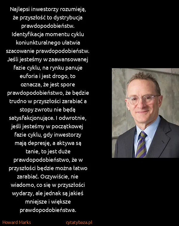 Howard Marks: Najlepsi inwestorzy rozumieją, że przyszłość to...