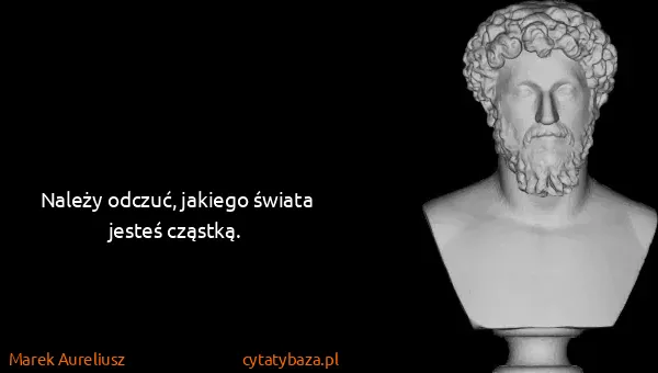 Marek Aureliusz: Należy odczuć, jakiego świata jesteś cząstką.