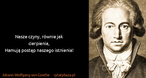 Johann Wolfgang von Goethe: Nasze czyny, równie jak cierpienia,
Hamują postęp...