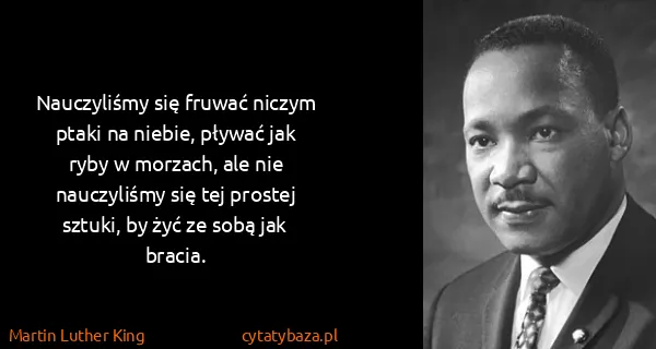 Martin Luther King: Nauczyliśmy się fruwać niczym ptaki na niebie, pływać...