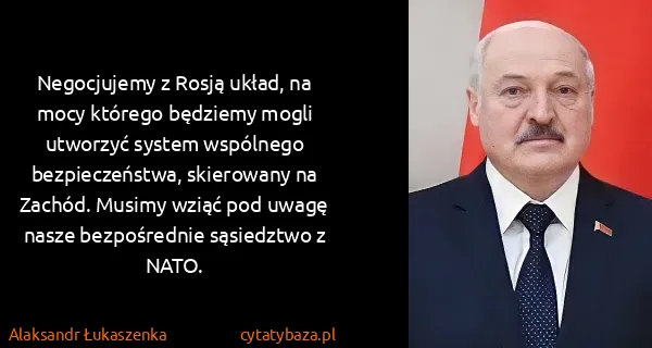 Alaksandr Łukaszenka: Negocjujemy z Rosją układ, na mocy którego będziemy...