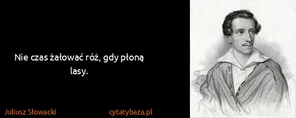 Juliusz Słowacki: Nie czas żałować róż, gdy płoną lasy.