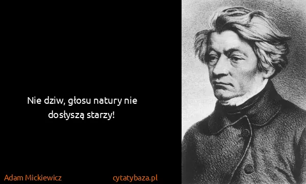Adam Mickiewicz: Nie dziw, głosu natury nie dosłyszą starzy!