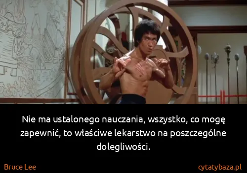 Bruce Lee: Nie ma ustalonego nauczania, wszystko, co mogę zapewnić,...