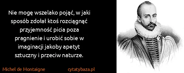Michel de Montaigne: Nie mogę wszelako pojąć, w jaki sposób zdołał ktoś...