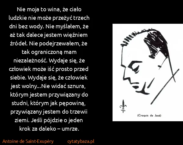Antoine de Saint-Exupéry: Nie moja to wina, że ciało ludzkie nie może przeżyć...
