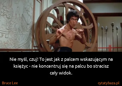 Bruce Lee: Nie myśl, czuj! To jest jak z palcem wskazującym na...