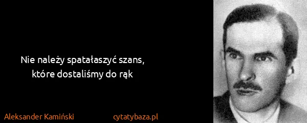 Aleksander Kamiński: Nie należy spatałaszyć szans, które dostaliśmy do rąk