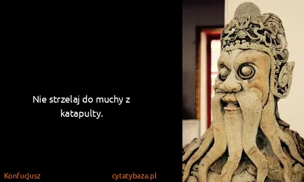 Konfucjusz: Nie strzelaj do muchy z katapulty.