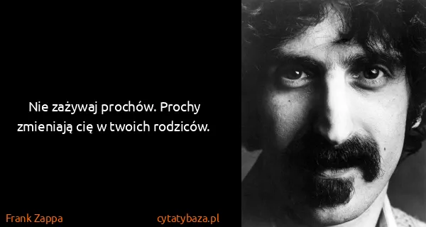 Frank Zappa: Nie zażywaj prochów. Prochy zmieniają cię w twoich...