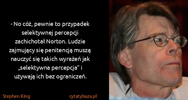 Stephen King: - No cóż, pewnie to przypadek selektywnej percepcji...