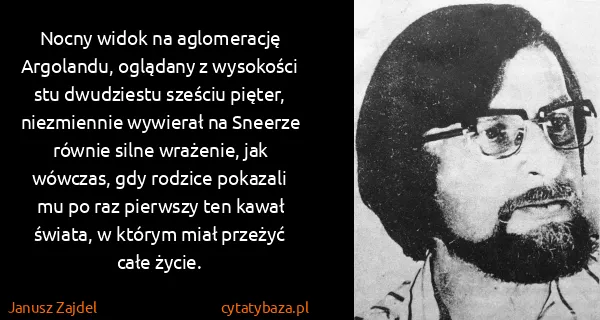 Janusz Zajdel: Nocny widok na aglomerację Argolandu, oglądany z...