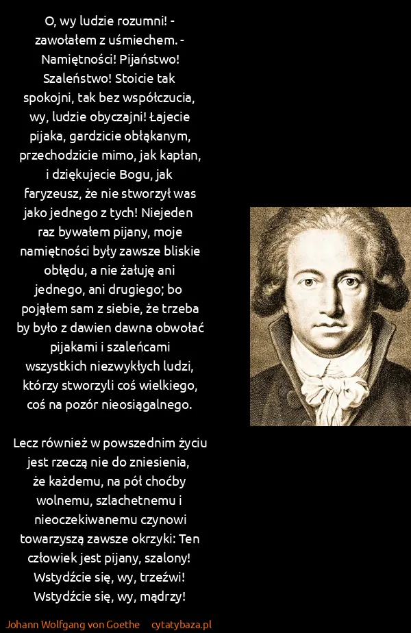 Johann Wolfgang von Goethe: O, wy ludzie rozumni! - zawołałem z uśmiechem. -...