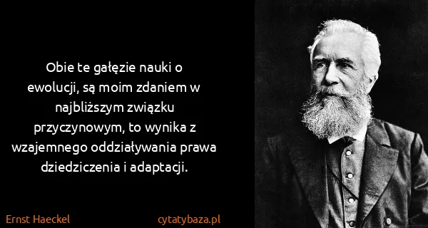Ernst Haeckel: Obie te gałęzie nauki o ewolucji, są moim zdaniem w...