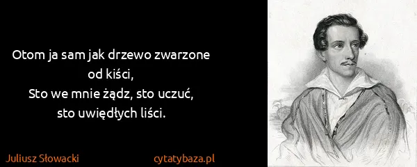 Juliusz Słowacki: Otom ja sam jak drzewo zwarzone od kiści,
Sto we mnie...