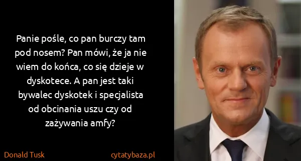 Donald Tusk: Panie pośle, co pan burczy tam pod nosem? Pan mówi, że...