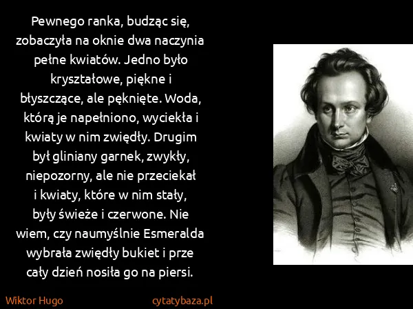 Wiktor Hugo: Pewnego ranka, budząc się, zobaczyła na oknie dwa...