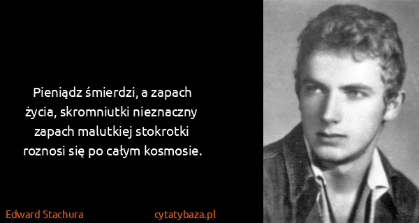 Edward Stachura: Pieniądz śmierdzi, a zapach życia, skromniutki...