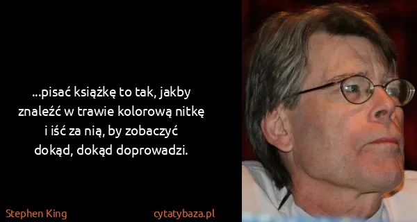 Stephen King: ...pisać książkę to tak, jakby znaleźć w trawie kolorową...