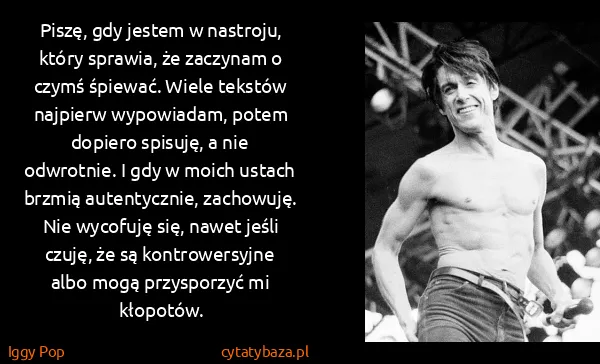 Iggy Pop: Piszę, gdy jestem w nastroju, który sprawia, że zaczynam...