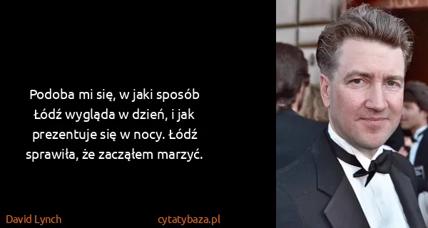 David Lynch: Podoba mi się, w jaki sposób Łódź wygląda w dzień, i jak...