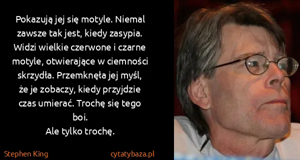 Stephen King: Pokazują jej się motyle. Niemal zawsze tak jest, kiedy...