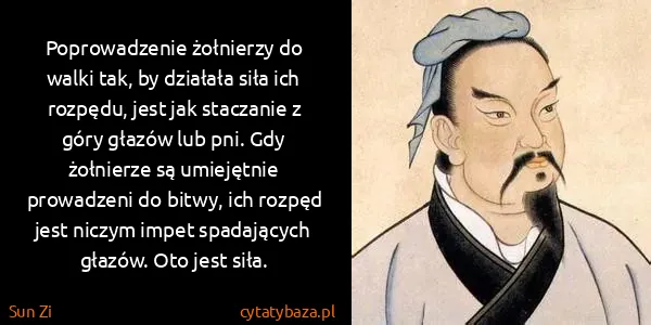 Sun Zi: Poprowadzenie żołnierzy do walki tak, by działała siła...