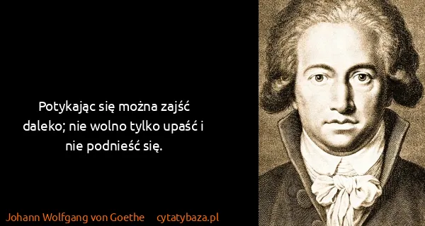Johann Wolfgang von Goethe: Potykając się można zajść daleko; nie wolno tylko upaść...