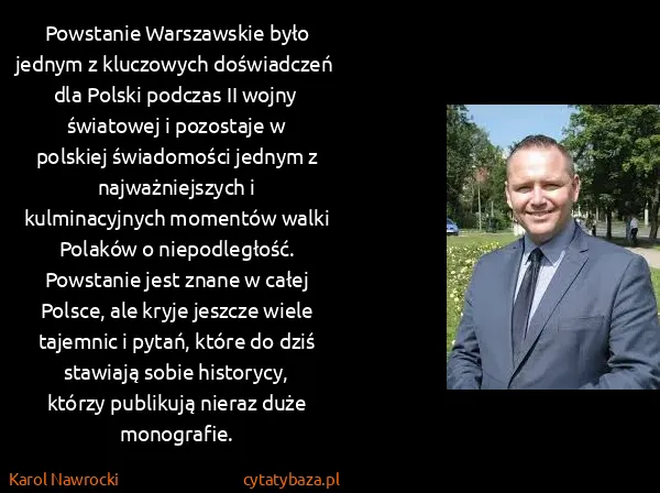 Karol Nawrocki: Powstanie Warszawskie było jednym z kluczowych...