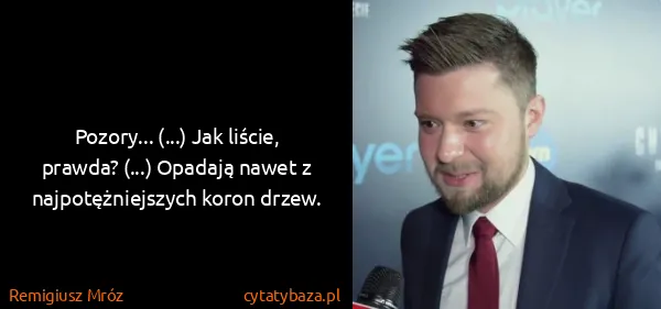 Remigiusz Mróz: Pozory... (...) Jak liście, prawda? (...) Opadają nawet...