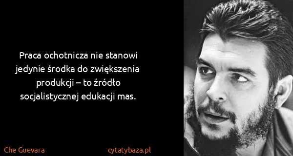Che Guevara: Praca ochotnicza nie stanowi jedynie środka do...