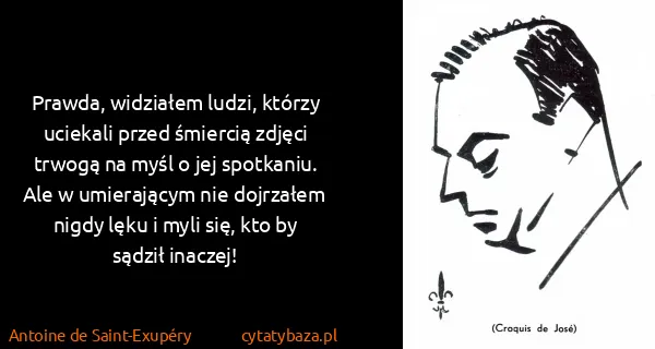 Antoine de Saint-Exupéry: Prawda, widziałem ludzi, którzy uciekali przed śmiercią...