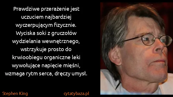 Stephen King: Prawdziwe przerażenie jest uczuciem najbardziej...