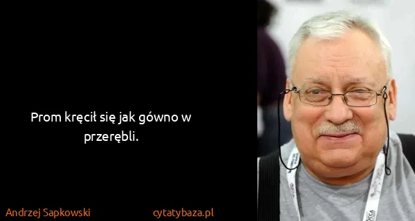 Andrzej Sapkowski: Prom kręcił się jak gówno w przerębli.