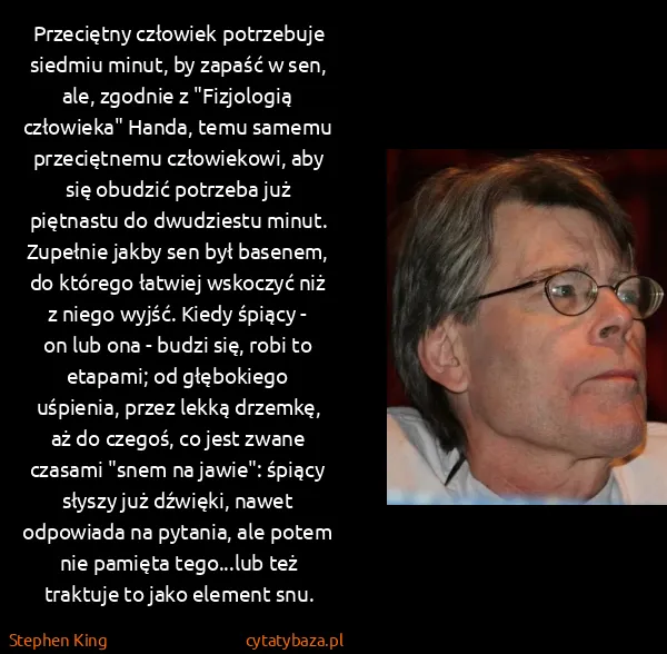 Stephen King: Przeciętny człowiek potrzebuje siedmiu minut, by zapaść... Stephen King: Przeciętny człowiek potrzebuje siedmiu minut, by zapaść...