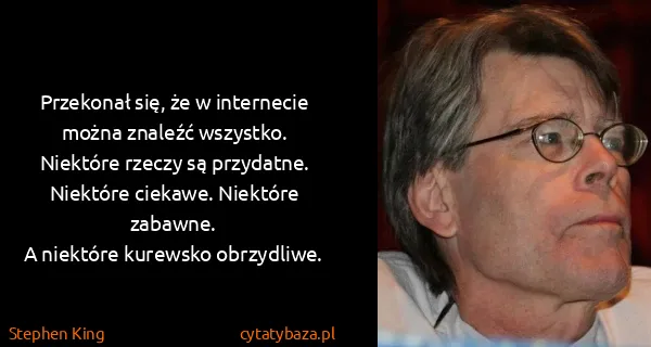 Stephen King: Przekonał się, że w internecie można znaleźć wszystko....