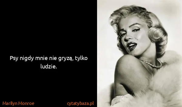 Marilyn Monroe: Psy nigdy mnie nie gryzą, tylko ludzie.