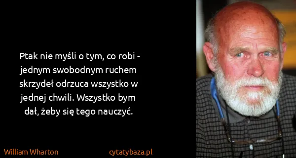 William Wharton: Ptak nie myśli o tym, co robi - jednym swobodnym ruchem...