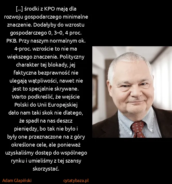 Adam Glapiński: [...] środki z KPO mają dla rozwoju gospodarczego...
