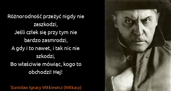 Stanisław Ignacy Witkiewicz (Witkacy): Różnorodność przeżyć nigdy nie zaszkodzi,
Jeśli człek...