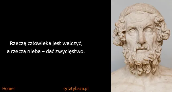 Homer: Rzeczą człowieka jest walczyć, a rzeczą nieba – dać...