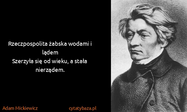 Adam Mickiewicz: Rzeczpospolita żabska wodami i lądem
Szerzyła się od...