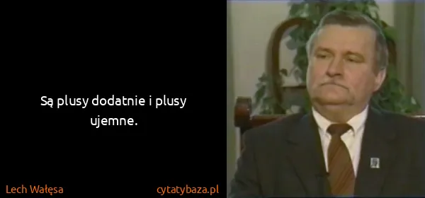 Lech Wałęsa: Są plusy dodatnie i plusy ujemne.